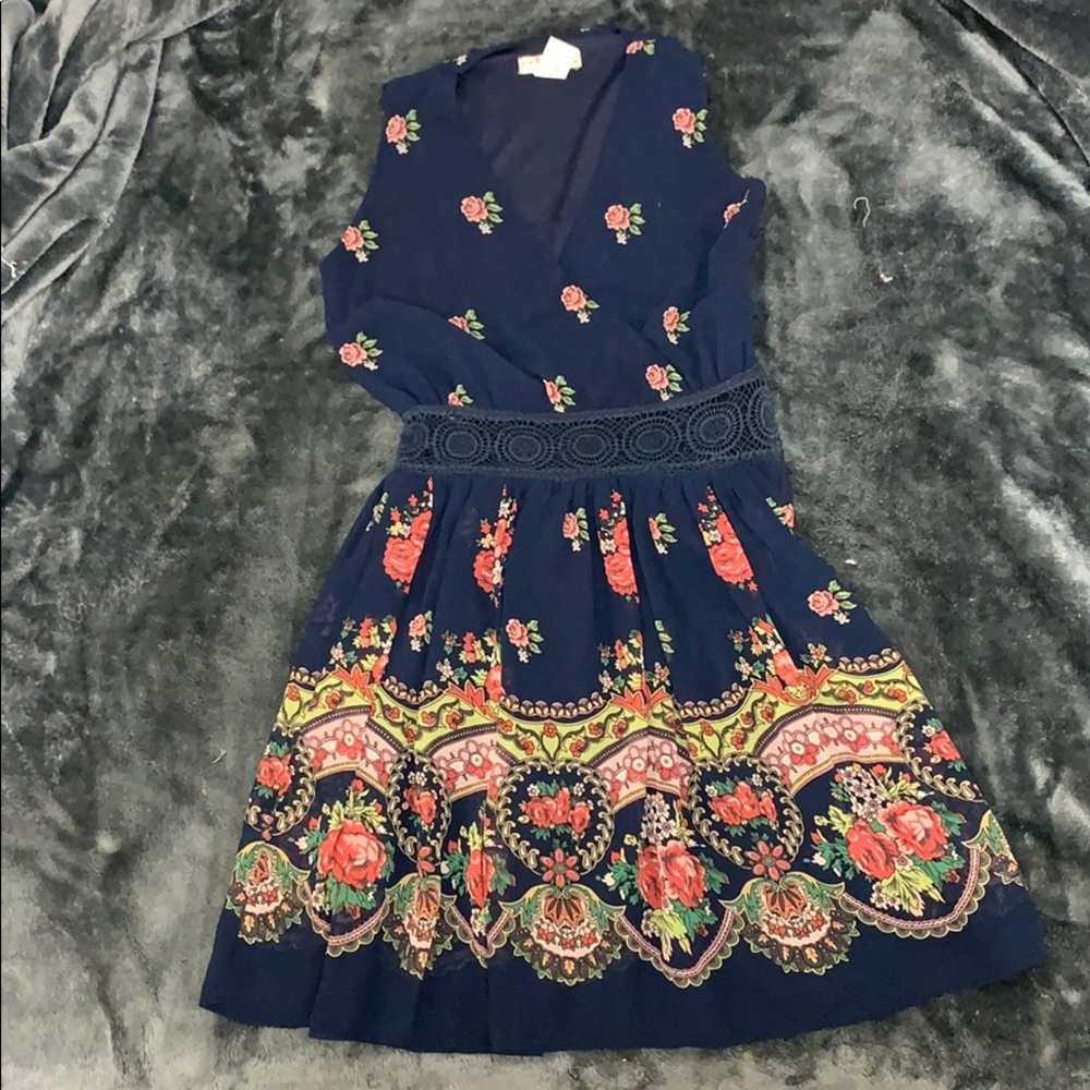 Navy Floral Dress